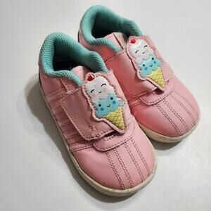 K-Swiss Girls‎ Casual Shoes Pink Green Hook & Loop Low Top 8